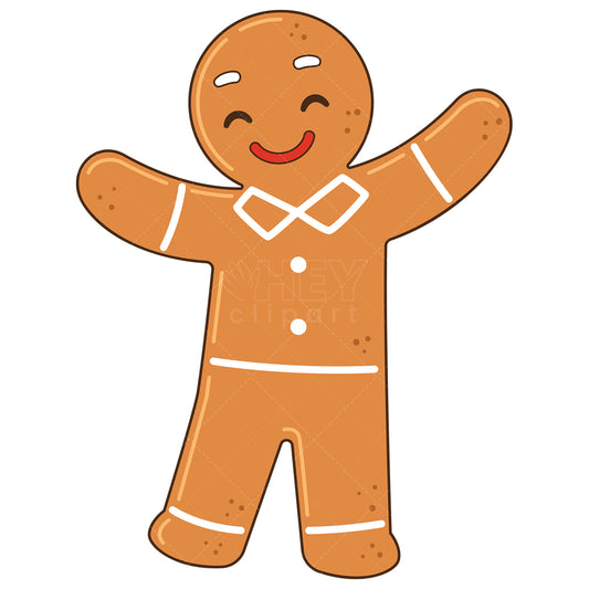 Royalty-free vector illustration of a happy gingerbread man.