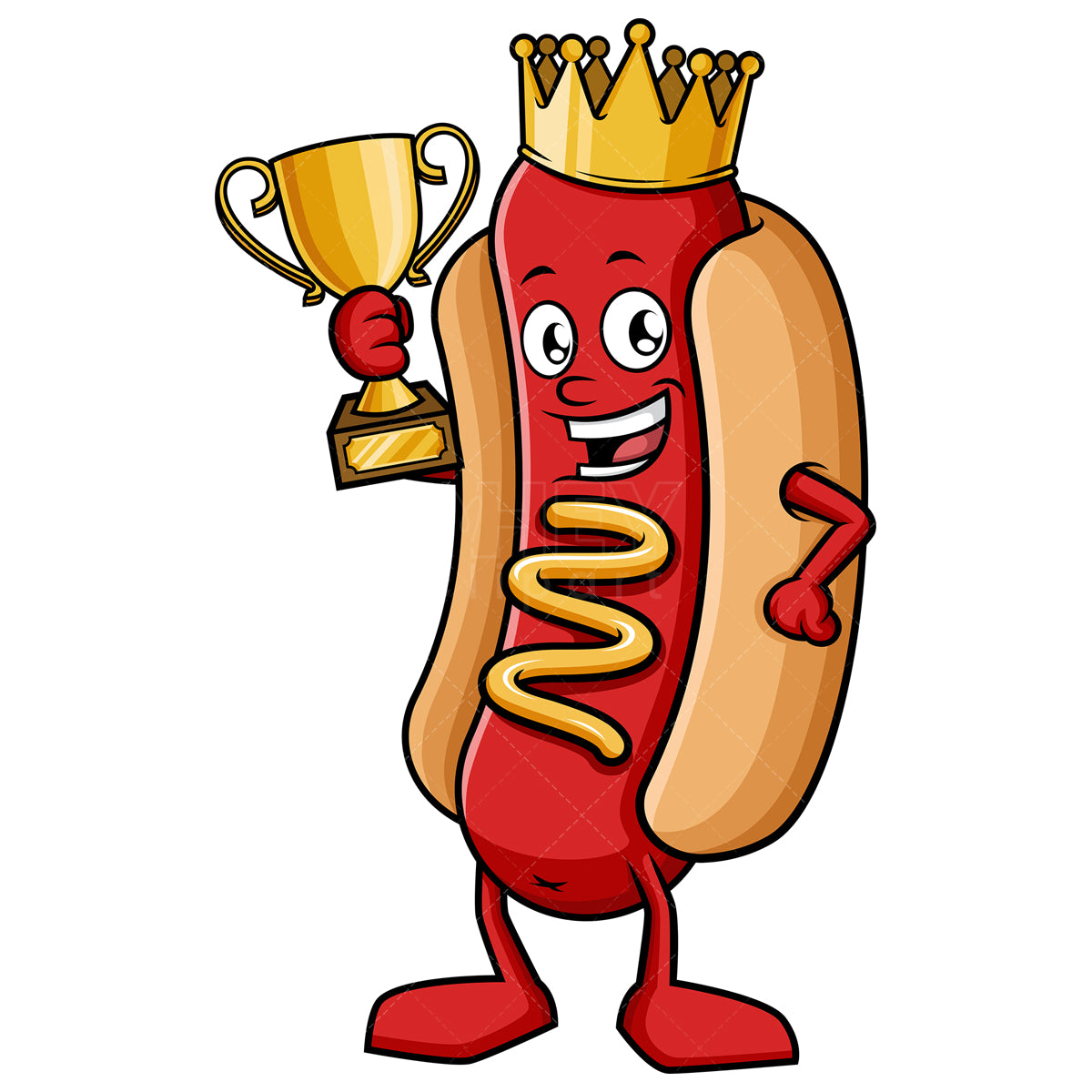 Royalty-free stock vector illustration of a king hot dog contest.