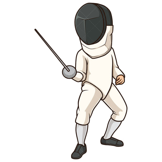 Royalty-free stock vector illustration of a man fencing.