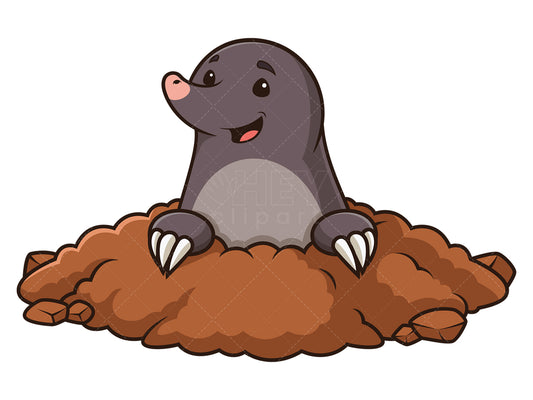 Royalty-free stock vector illustration of a mole in hole.