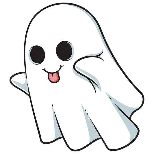 Royalty-free stock vector illustration of a playful sheet ghost.