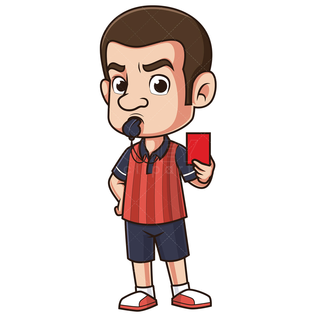 Royalty-free stock vector illustration of a soccer referee red card.