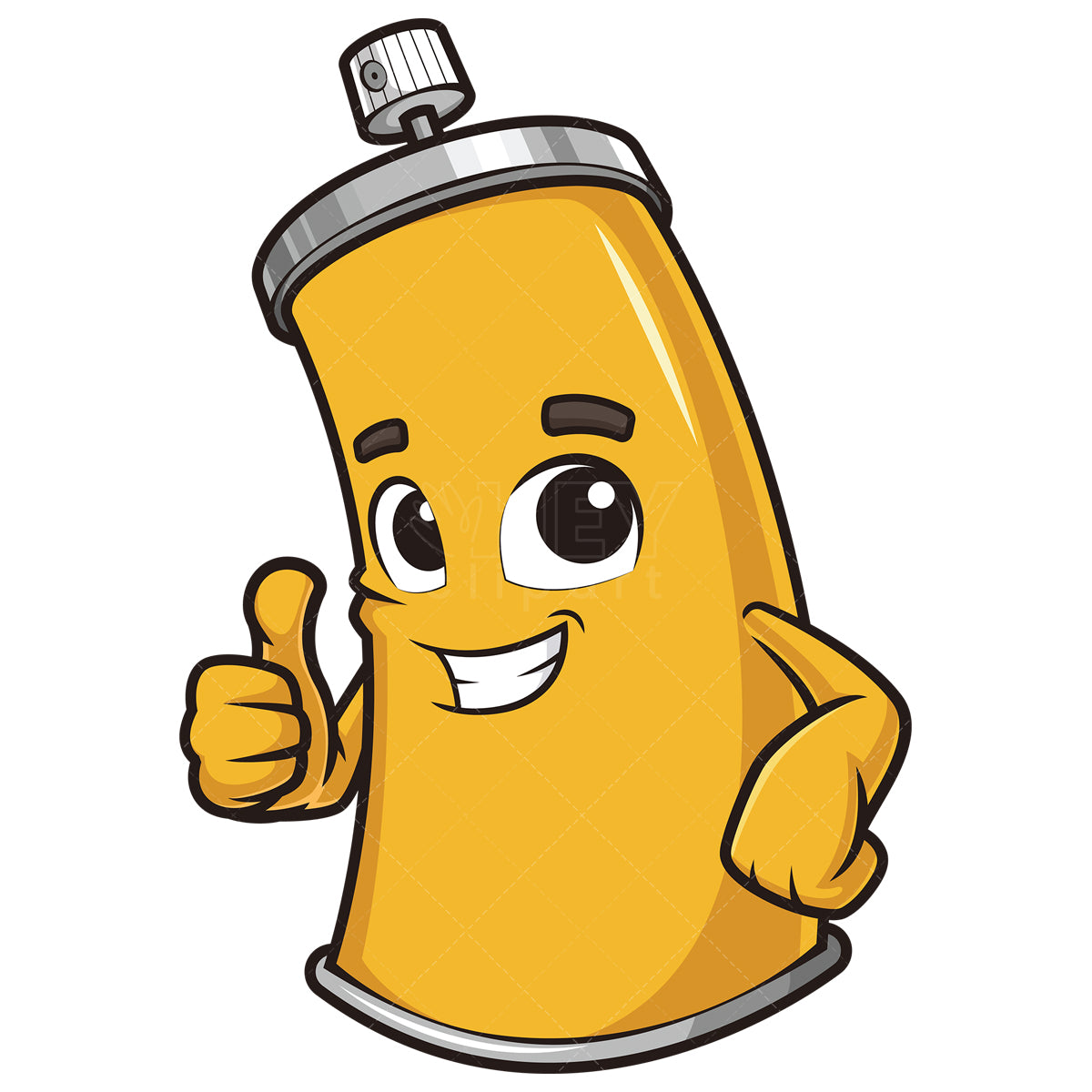 Royalty-free stock vector illustration of a spray can thumbs up.