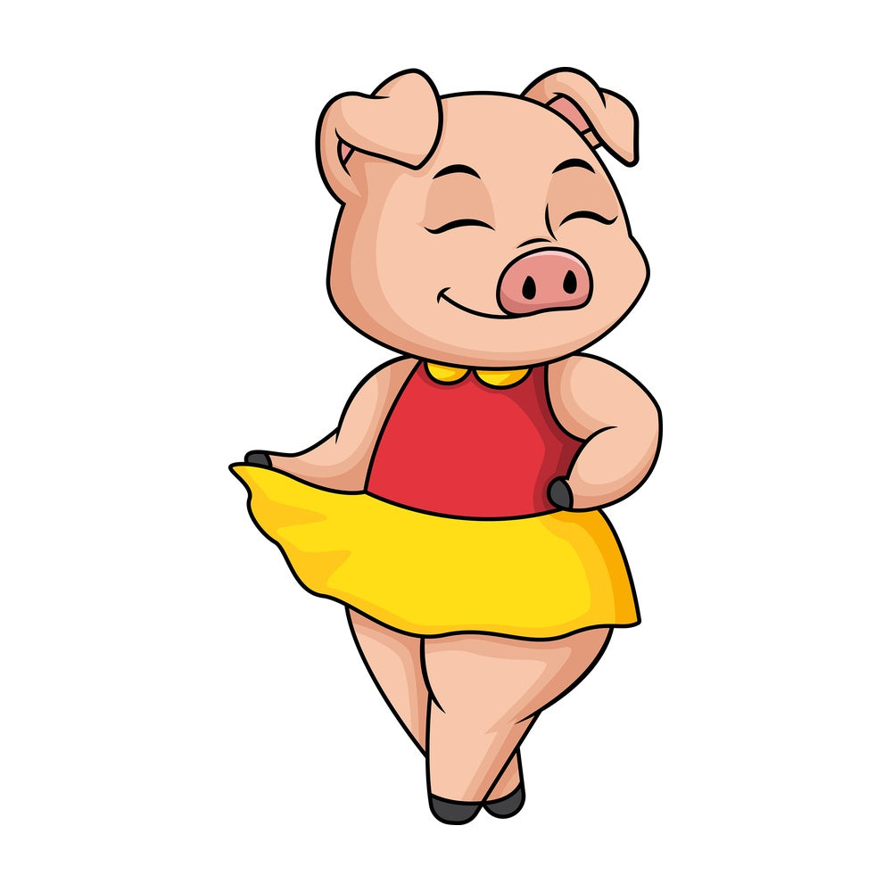 Female pig. PNG - JPG and vector EPS (infinitely scalable).