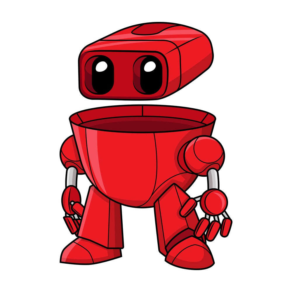 Red droid. PNG - JPG and vector EPS (infinitely scalable).