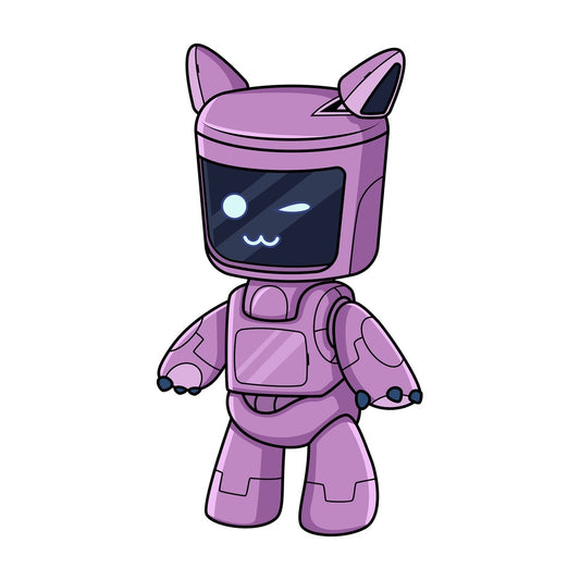 Cute purple robot. PNG - JPG and vector EPS (infinitely scalable).