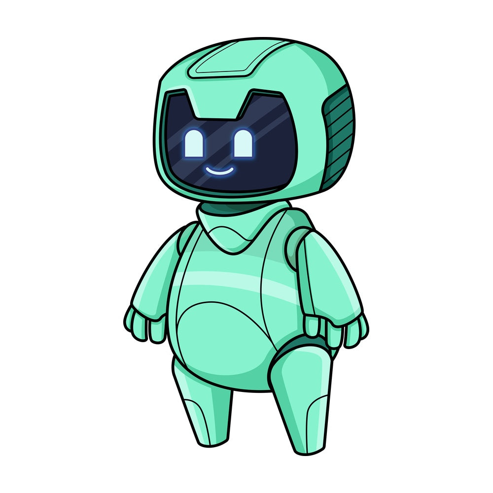 Cute green robot. PNG - JPG and vector EPS (infinitely scalable).
