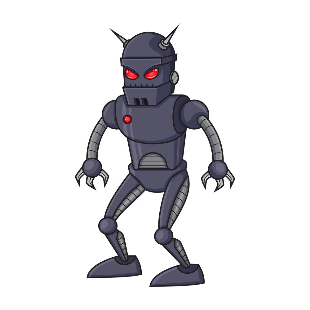 Aggressive robot with advanced AI. PNG - JPG and vector EPS (infinitely scalable).