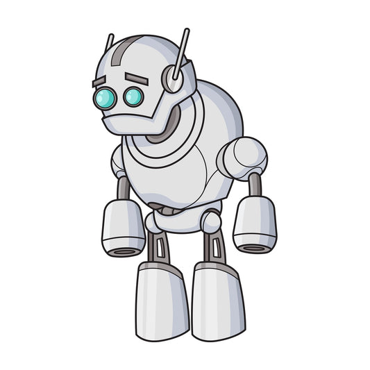 Disappointed robot. PNG - JPG and vector EPS (infinitely scalable).
