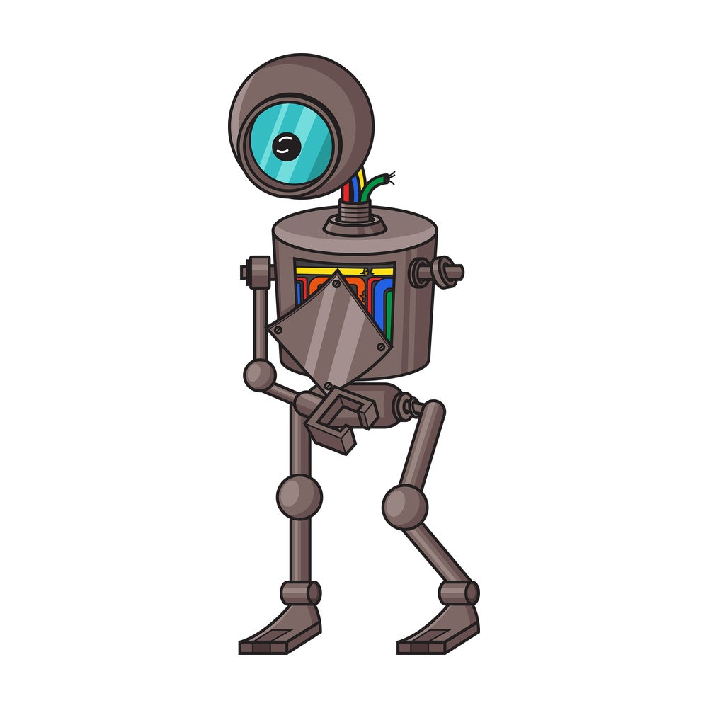 Malfunctioning robot. PNG - JPG and vector EPS (infinitely scalable).