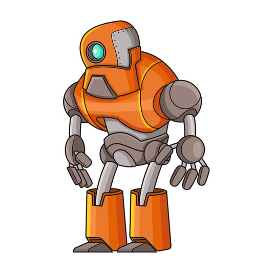 Big orange robot. PNG - JPG and vector EPS (infinitely scalable).