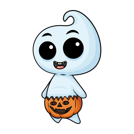 Cute baby ghost with halloween diaper. PNG - JPG and vector EPS (infinitely scalable).