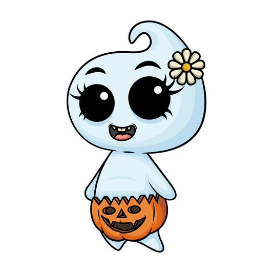 Cute baby girl ghost. PNG - JPG and vector EPS (infinitely scalable).