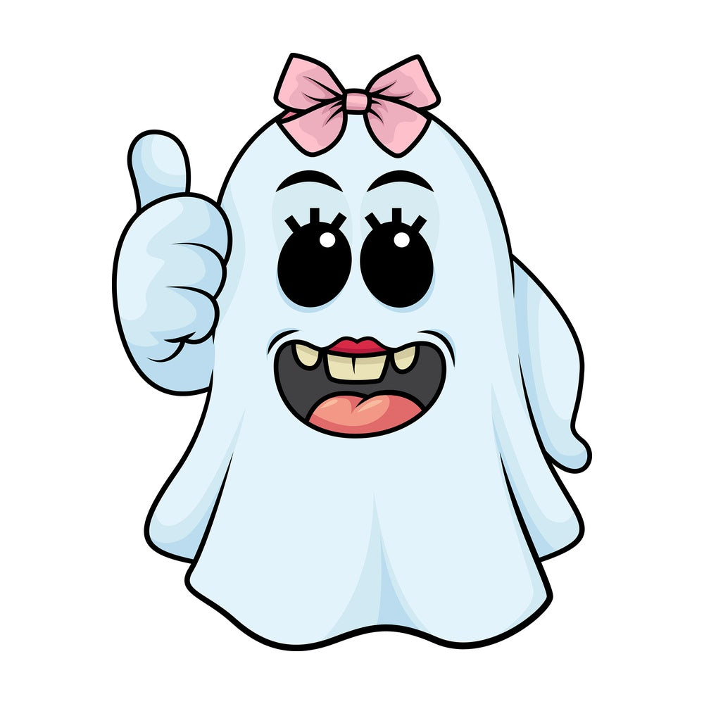 Female ghost giving the thumbs up. PNG - JPG and vector EPS (infinitely scalable).