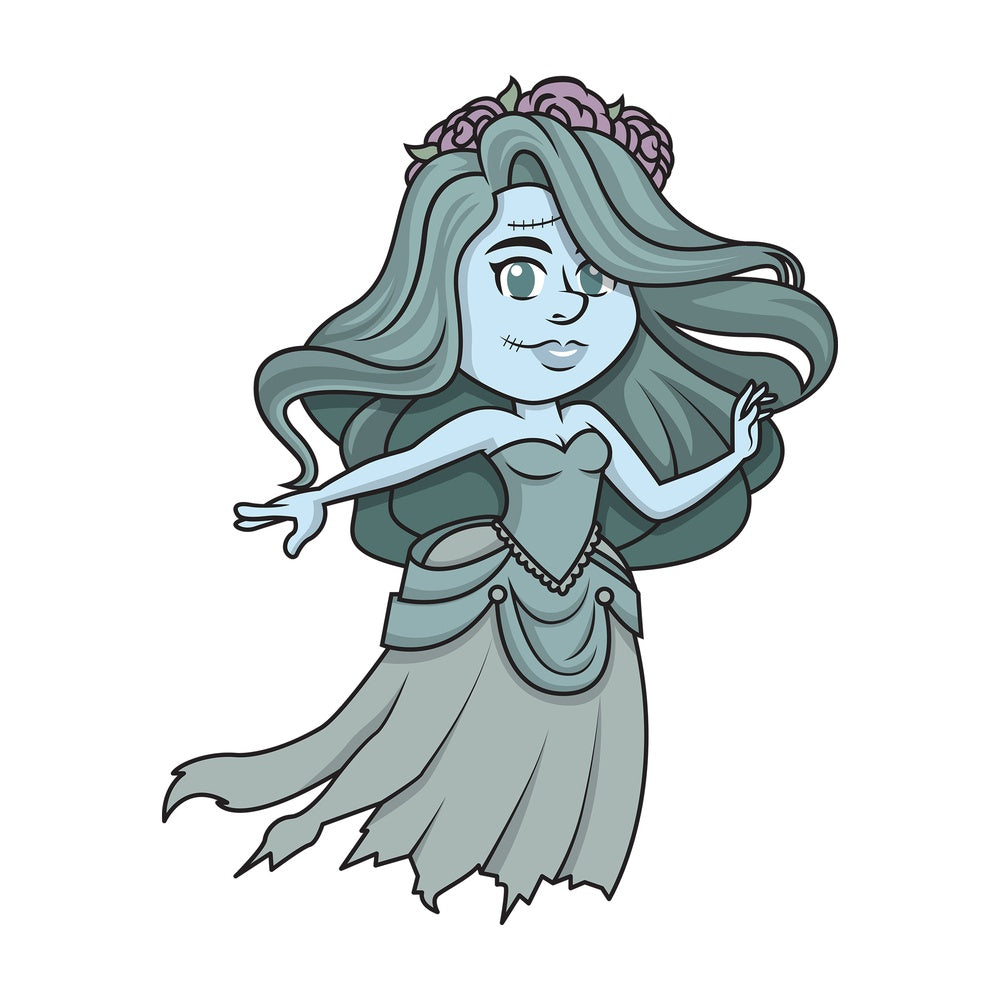Ghost bride in wedding dress. PNG - JPG and vector EPS (infinitely scalable).