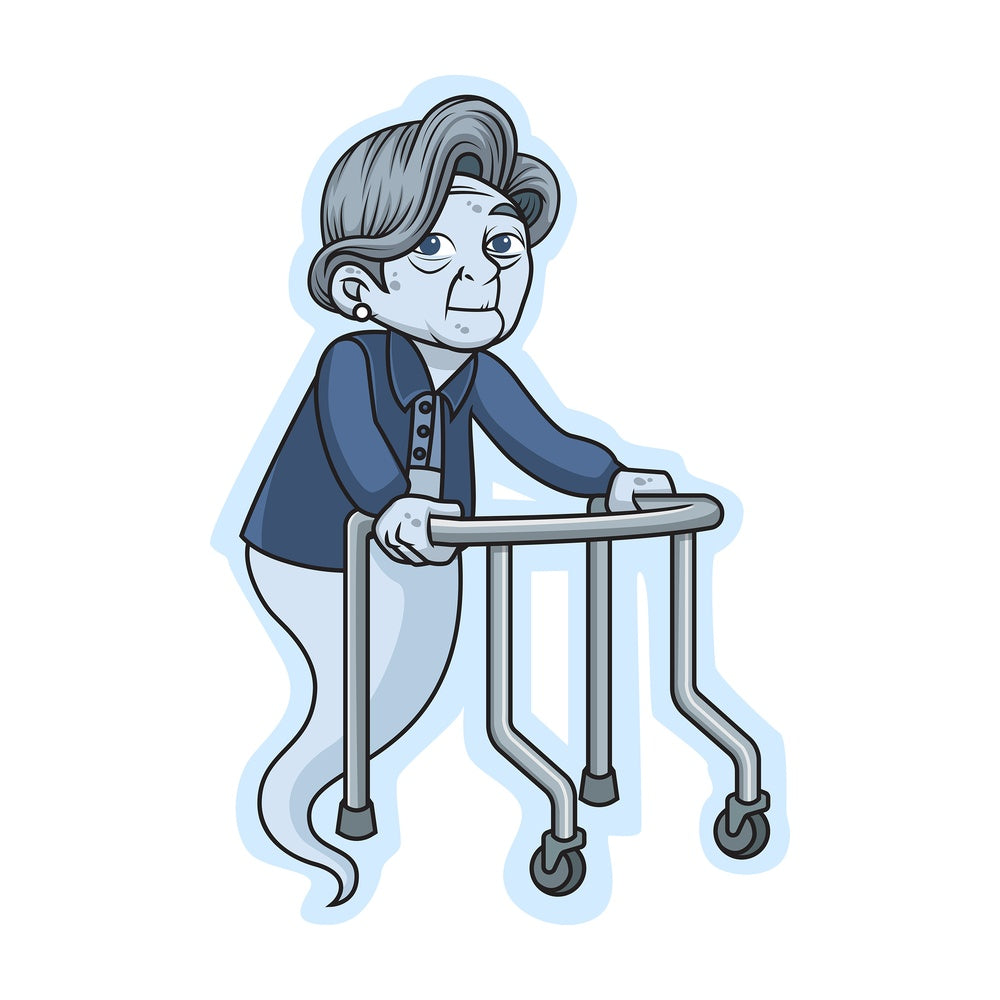 Frail old woman ghost. PNG - JPG and vector EPS (infinitely scalable).