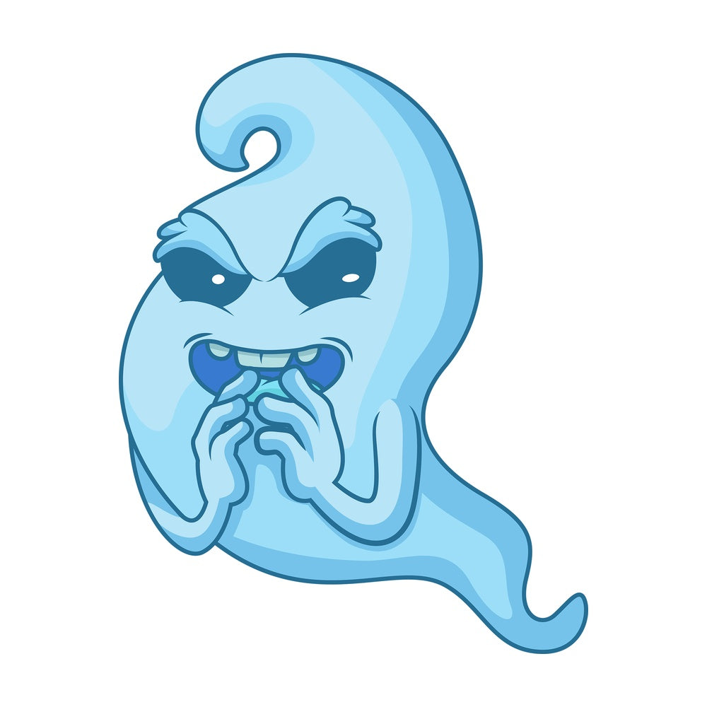 Evil blue ghost. PNG - JPG and vector EPS (infinitely scalable).
