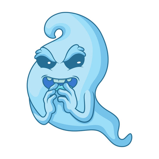 Evil blue ghost. PNG - JPG and vector EPS (infinitely scalable).