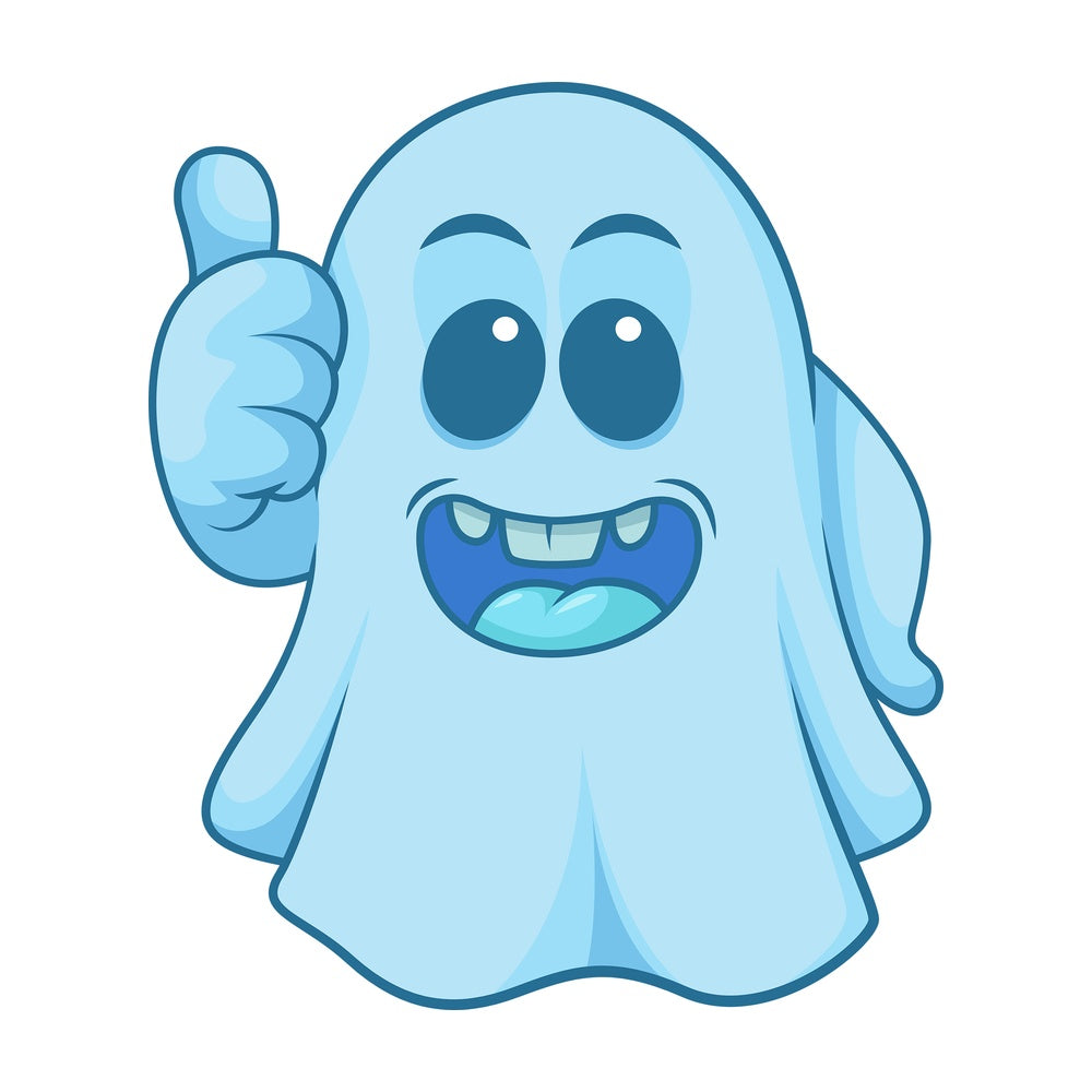 Blue ghost thumbs up. PNG - JPG and vector EPS (infinitely scalable).