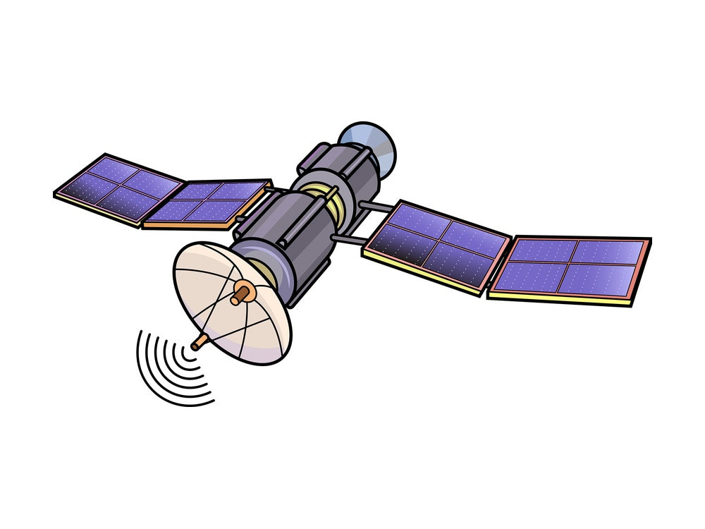 Communications satellite. PNG - JPG and vector EPS (infinitely scalable).