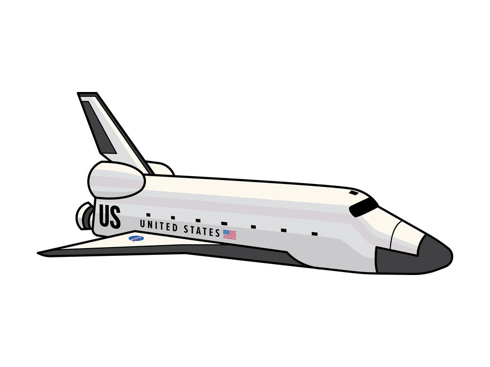 NASA space shuttle flying. PNG - JPG and vector EPS (infinitely scalable).