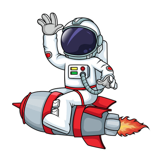 Astronaut on rocketship. PNG - JPG and vector EPS (infinitely scalable).