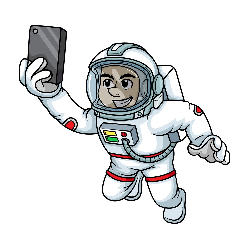 Astronaut taking selfie. PNG - JPG and vector EPS (infinitely scalable).