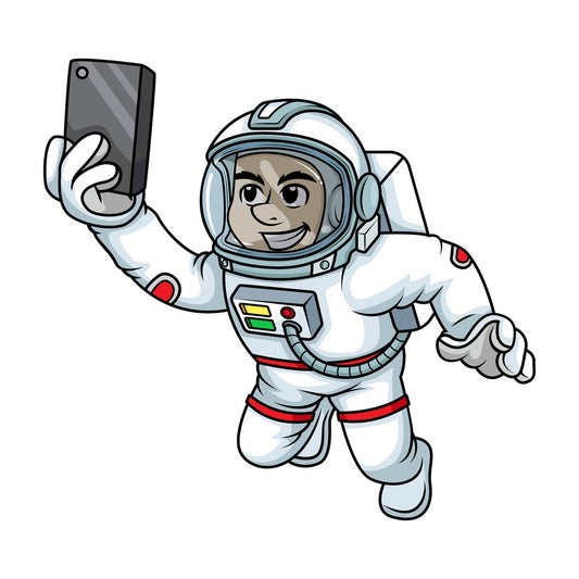 Astronaut taking selfie. PNG - JPG and vector EPS (infinitely scalable).