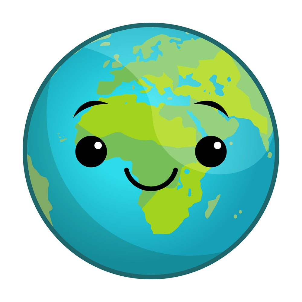 Kawaii planet earth. PNG - JPG and vector EPS (infinitely scalable).