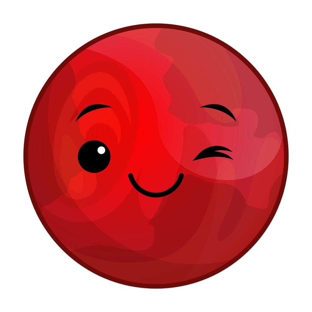 Kawaii planet mars. PNG - JPG and vector EPS (infinitely scalable).
