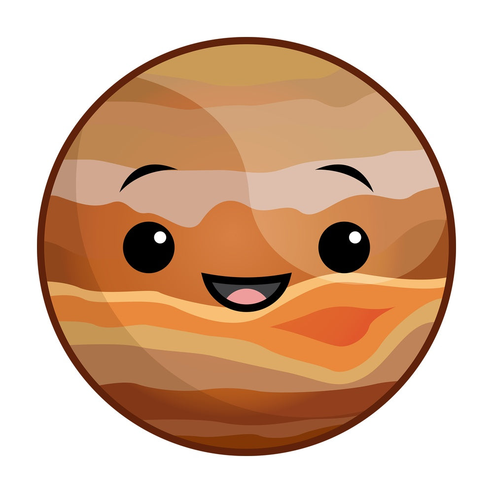 Kawaii planet jupiter. PNG - JPG and vector EPS (infinitely scalable).