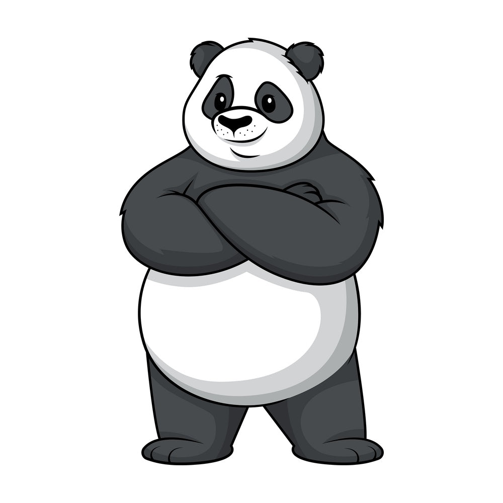 Confident panda. PNG - JPG and vector EPS (infinitely scalable).