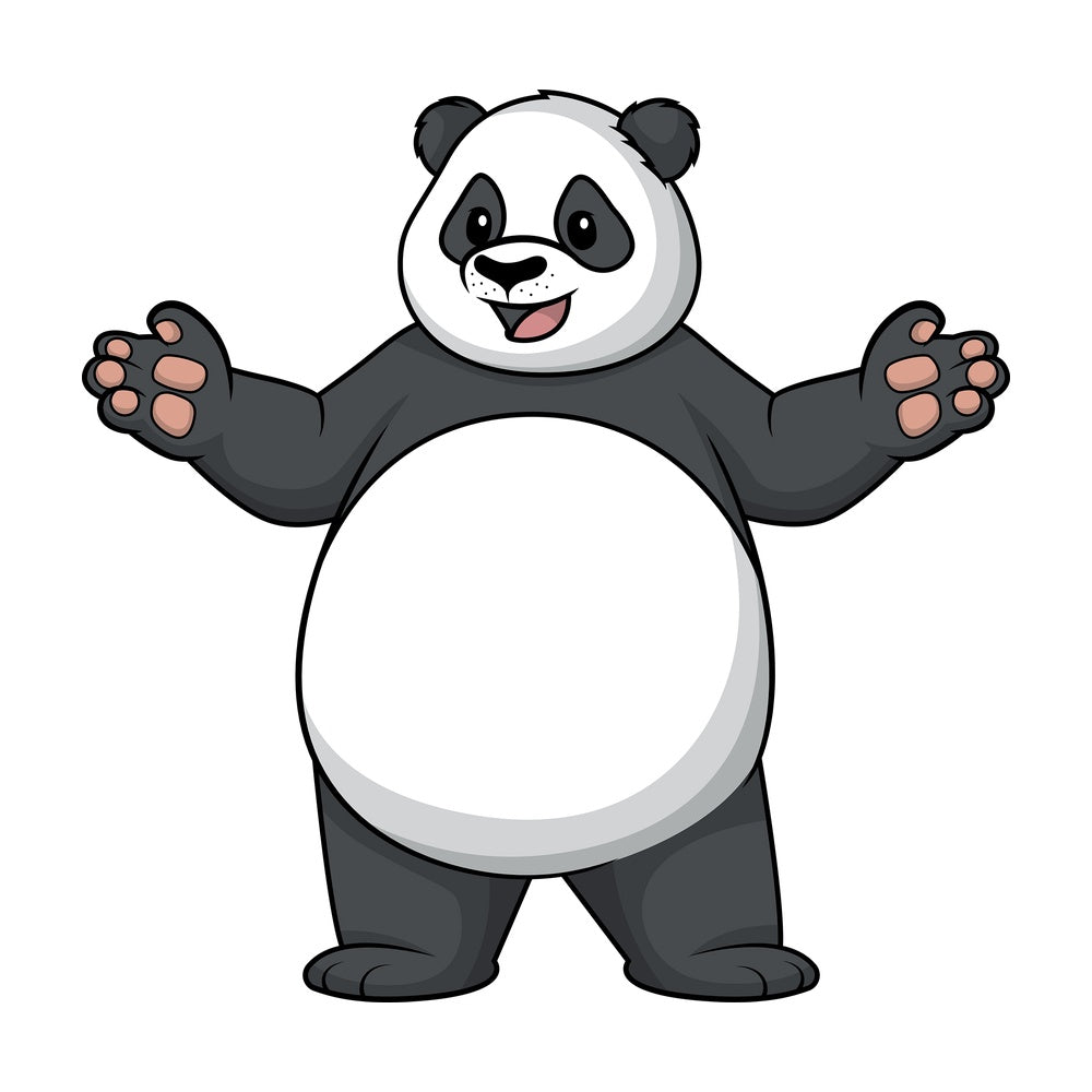 Happy panda with open arms. PNG - JPG and vector EPS (infinitely scalable).