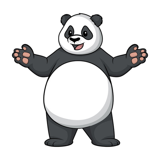 Happy panda with open arms. PNG - JPG and vector EPS (infinitely scalable).