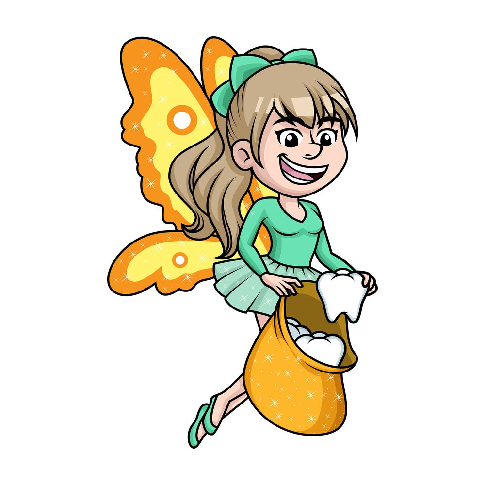 Happy tooth fairy. PNG - JPG and vector EPS (infinitely scalable).