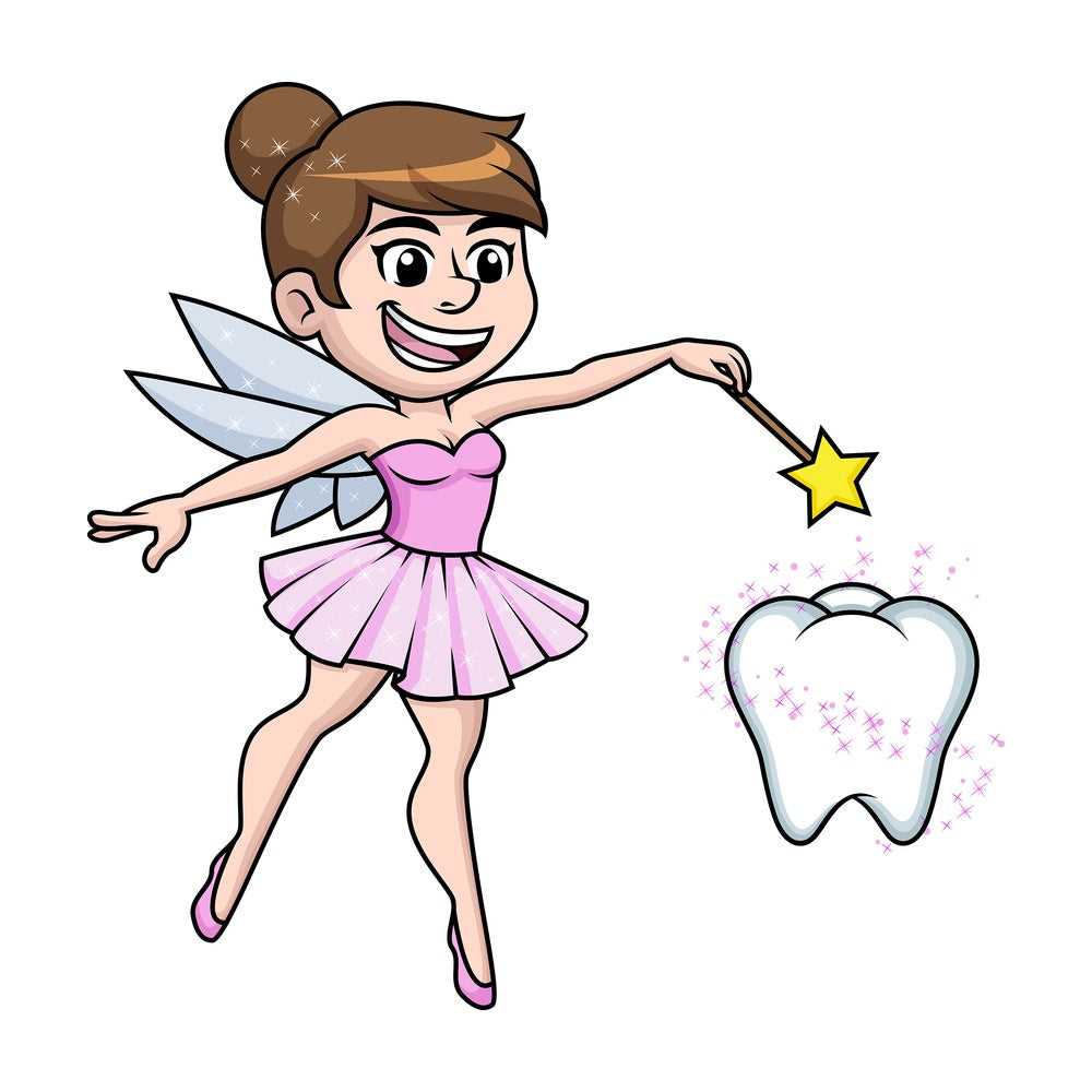 Tooth fairy casting magic spell. PNG - JPG and vector EPS (infinitely scalable).