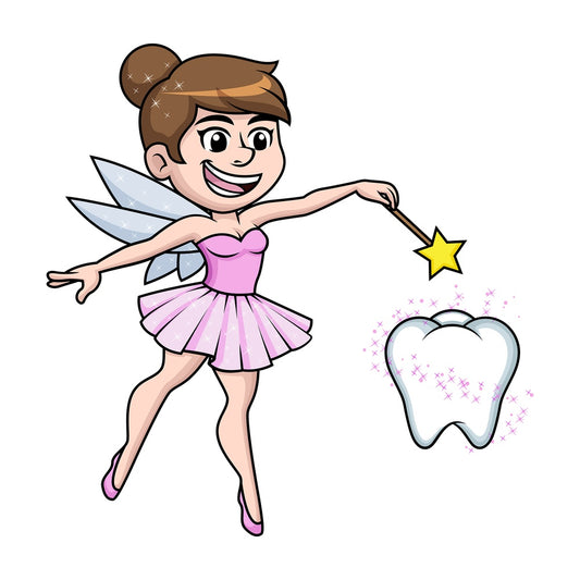 Tooth fairy casting magic spell. PNG - JPG and vector EPS (infinitely scalable).