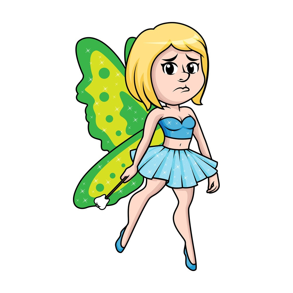 Sad tooth fairy. PNG - JPG and vector EPS (infinitely scalable).
