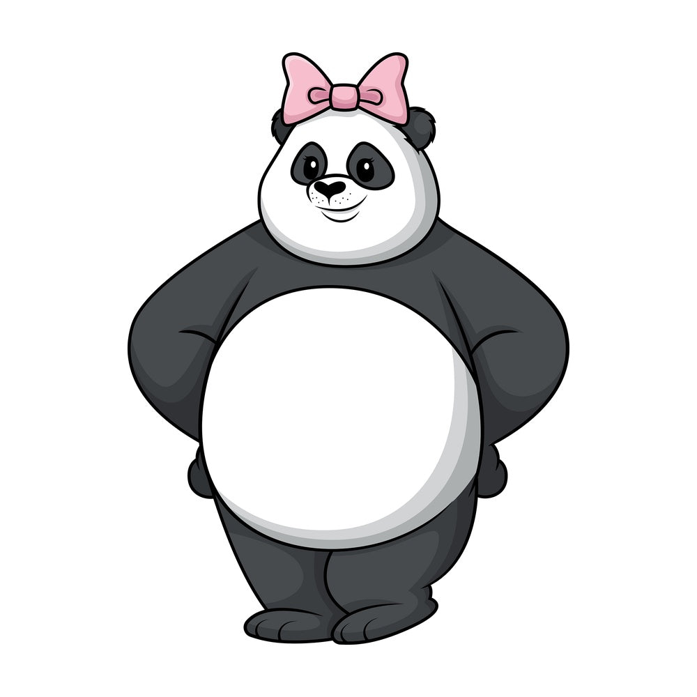 Female panda. PNG - JPG and vector EPS file formats (infinitely scalable). Image isolated on transparent background.