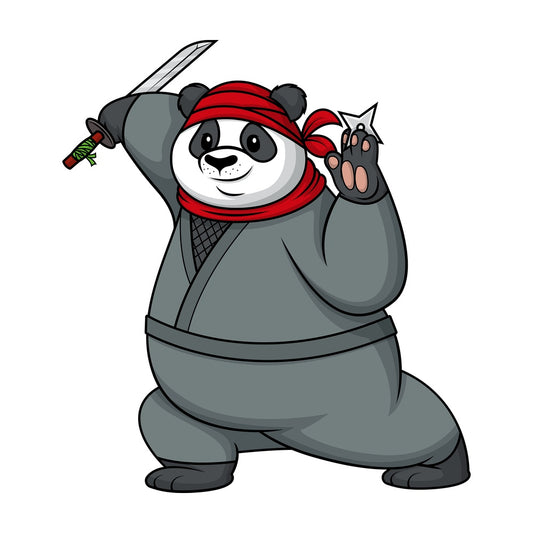 Panda ninja. PNG - JPG and vector EPS file formats (infinitely scalable). Image isolated on transparent background.