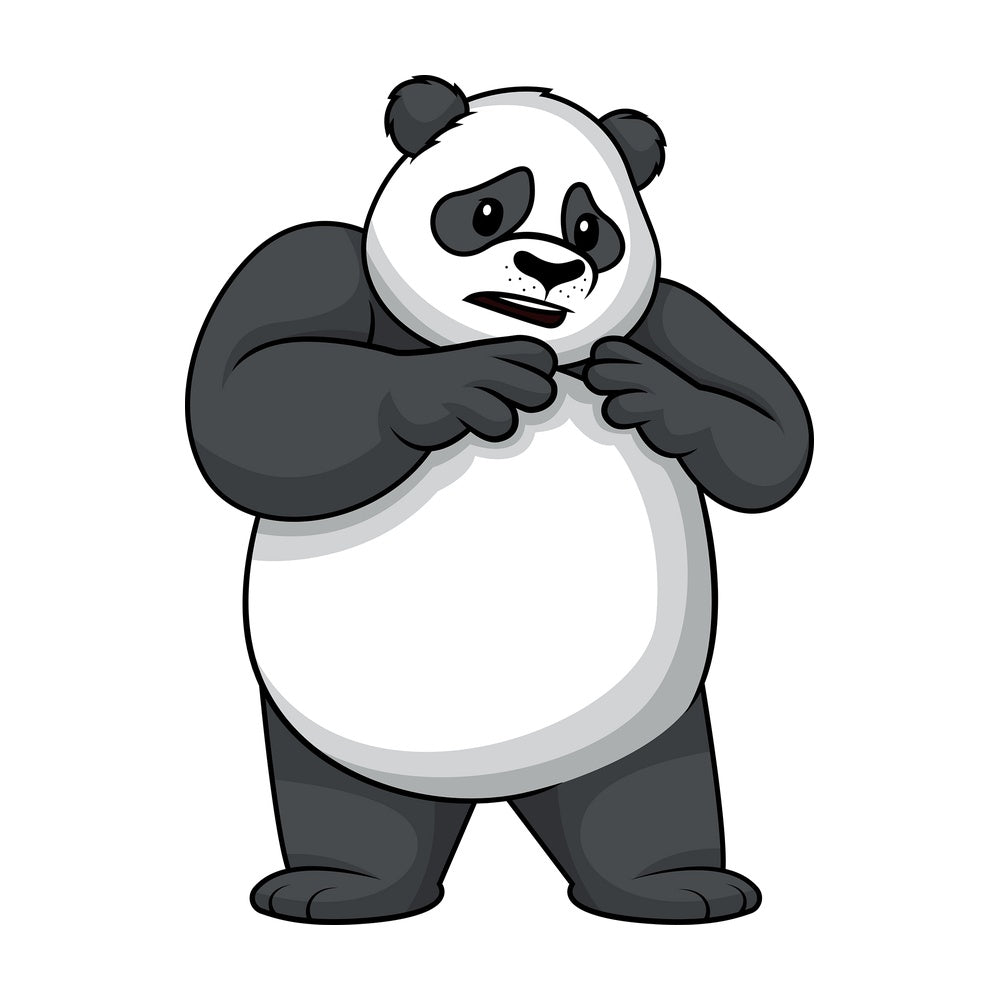 Scared panda. PNG - JPG and vector EPS (infinitely scalable).