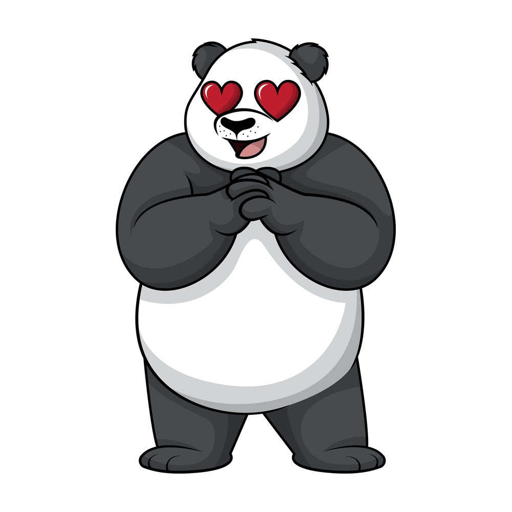 Panda in love. PNG - JPG and vector EPS (infinitely scalable).