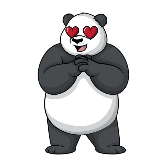 Panda in love. PNG - JPG and vector EPS (infinitely scalable).