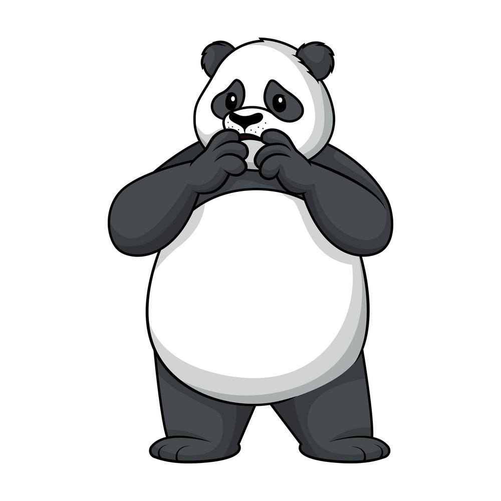 Nervous panda. PNG - JPG and vector EPS (infinitely scalable).