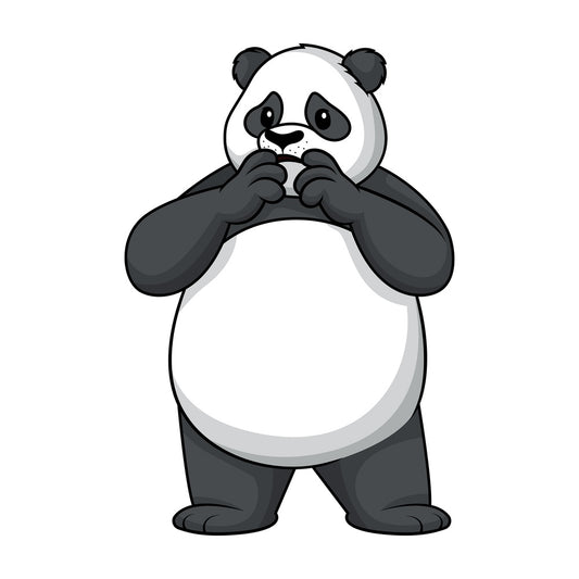 Nervous panda. PNG - JPG and vector EPS (infinitely scalable).