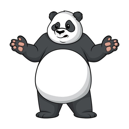 Panda shrugging. PNG - JPG and vector EPS (infinitely scalable).