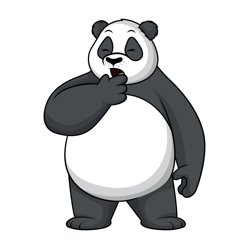 Panda yawning. PNG - JPG and vector EPS (infinitely scalable).