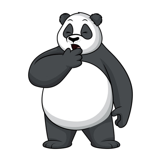 Panda yawning. PNG - JPG and vector EPS (infinitely scalable).