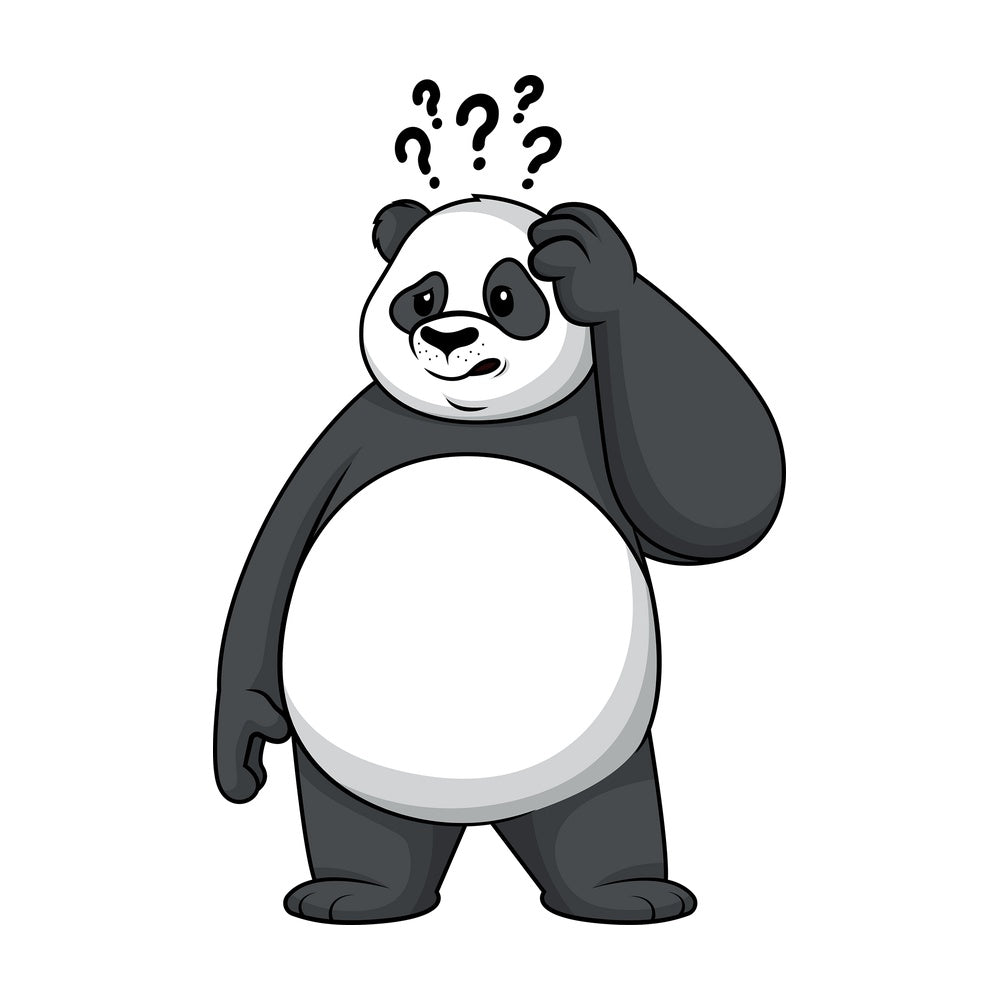 Confused panda. PNG - JPG and vector EPS (infinitely scalable).