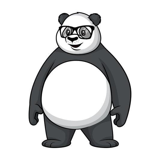 Panda with glasses. PNG - JPG and vector EPS (infinitely scalable).